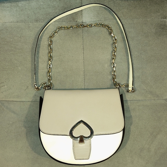 KATE SPADE NEW YORK ROBYN COLORBLOCK LEATHER CROSSBODY / SHOULDER SADDLE BAG EUC - Picture 4 of 15